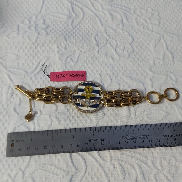 Betsey Johnson Rhinestone Anchor bracelet - Picture 2 of 4